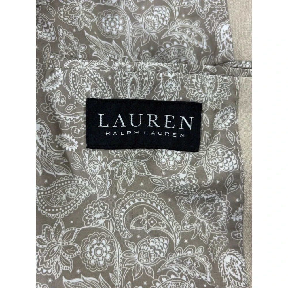 Lauren Ralph Lauren Black Label Linen Blazer‎ Men 36R Beige Floral Pattern Lined